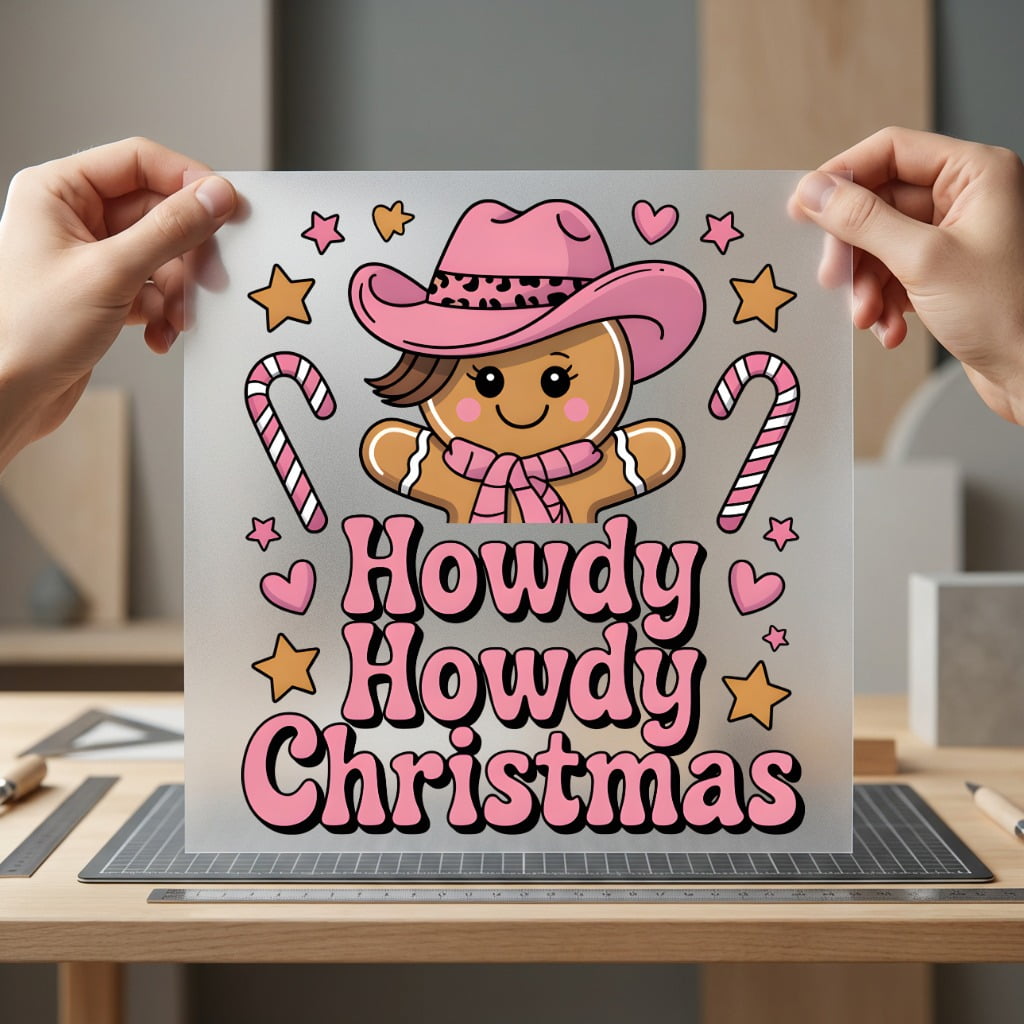 Gingerbread Cowgirl Howdy Christmas Usa Christmas Ready to Press DTF Transfer for Dtf