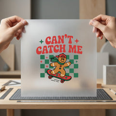 Gingerbread Skater Retro Christmas Christmas Funny Ready to Press DTF Transfer for Dtf