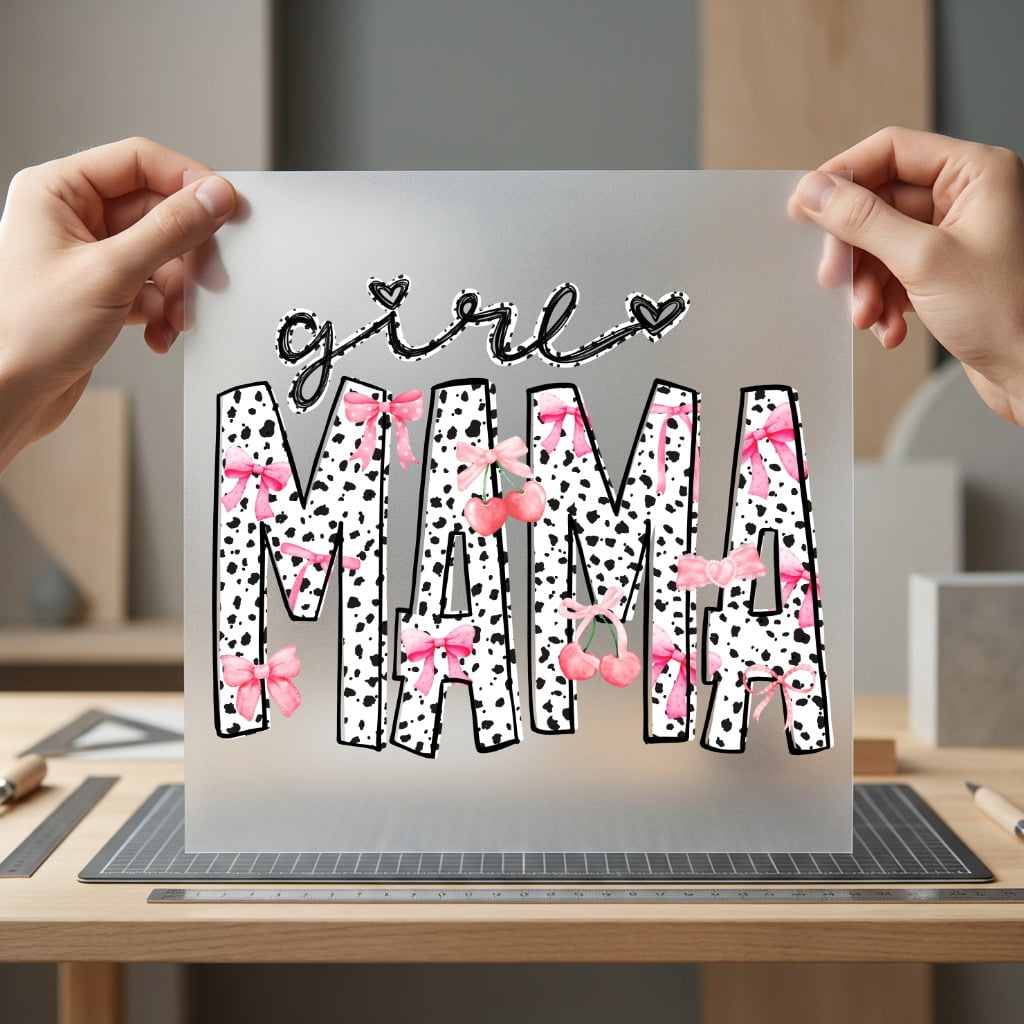 Girl Mama Dalmatian Bow Mom Ready to Press DTF Transfer for Dtf