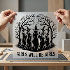 Girls Will Witches Mystical Halloween Aesthetic Ready to Press DTF Transfer for Dtf