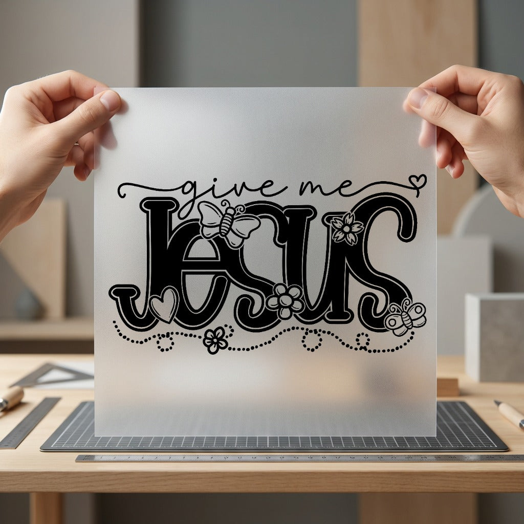 Give Jesus Inspirational Diy Christian Faith Ready to Press DTF Transfer for Dtf