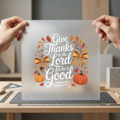 Give Thanks Lord Autumn Christian Faith Ready to Press DTF Transfer for Dtf