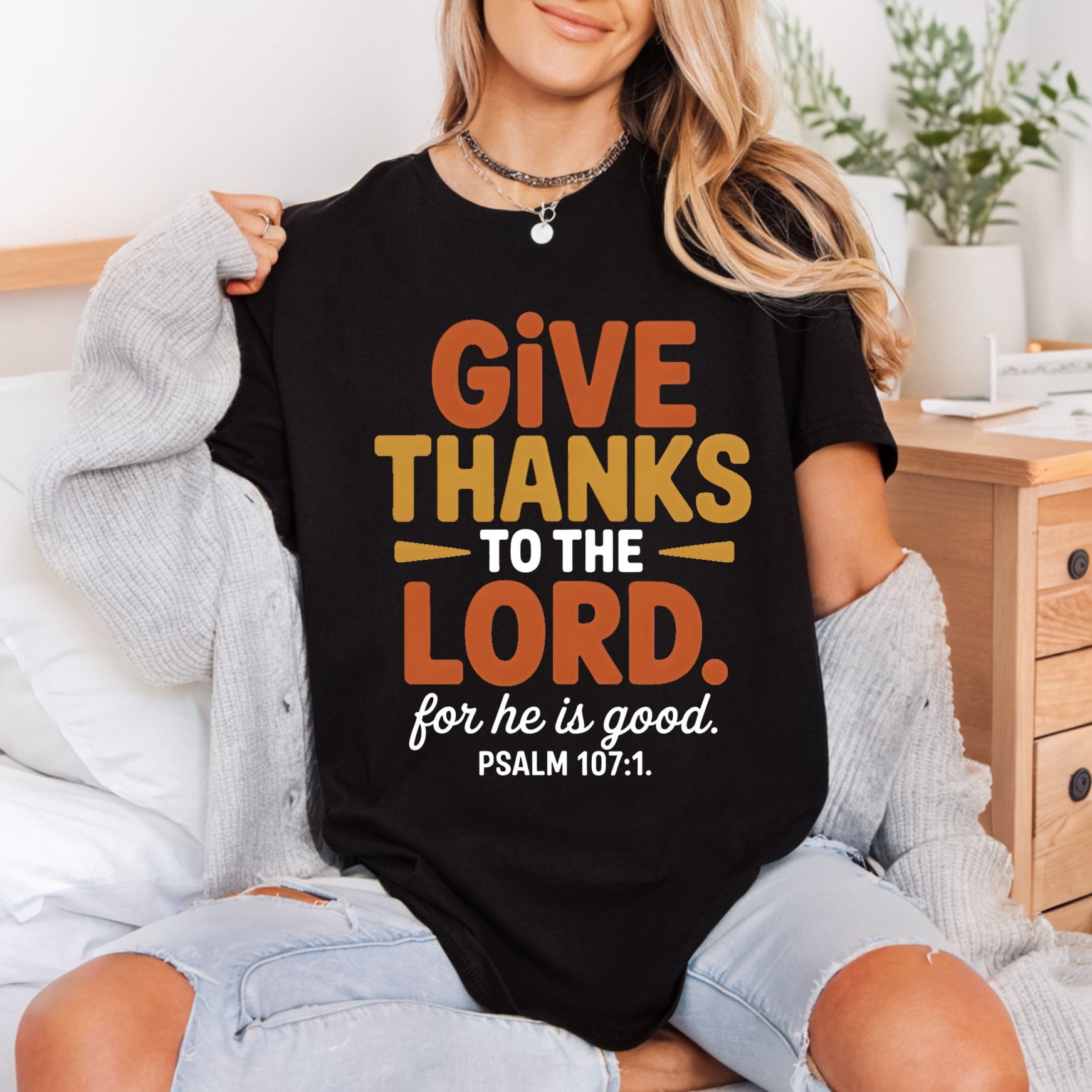 Give Thanks Lord Faith-based Christian Faith Ready to Press DTF Transfer for Dtf