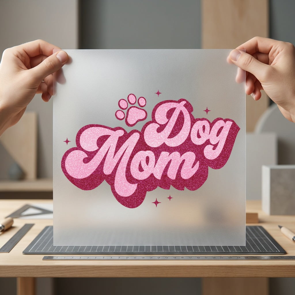 Glitter Dog Mom Retro Mom Dad Ready to Press DTF Transfer for Dtf
