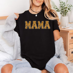 Glitter Gold Mama Cheer Mom Ready to Press DTF Transfer for Dtf