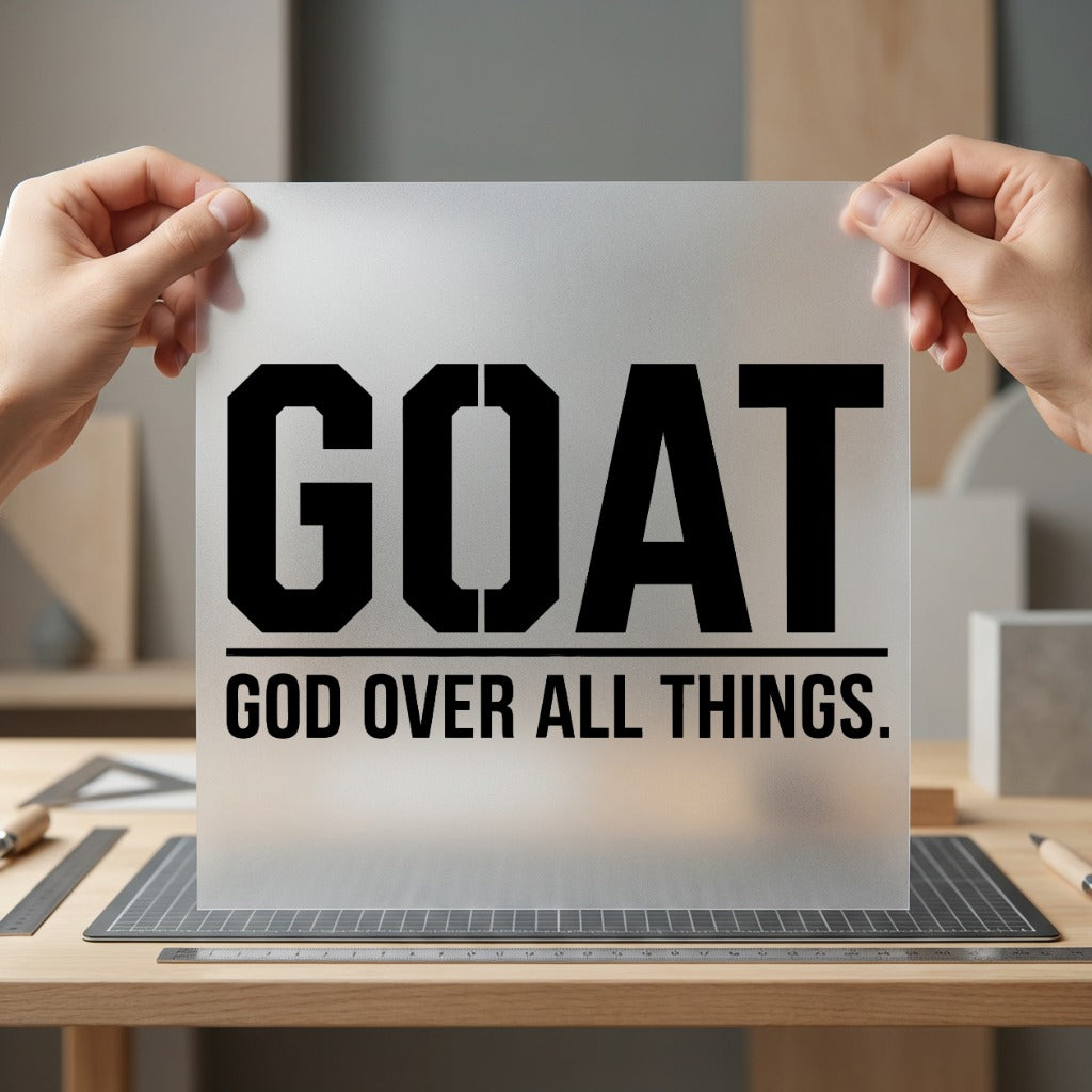 Goat God Over All Christian Faith Ready to Press DTF Transfer for Dtf