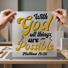 God All Things Possible Christian Faith Ready to Press DTF Transfer for Dtf