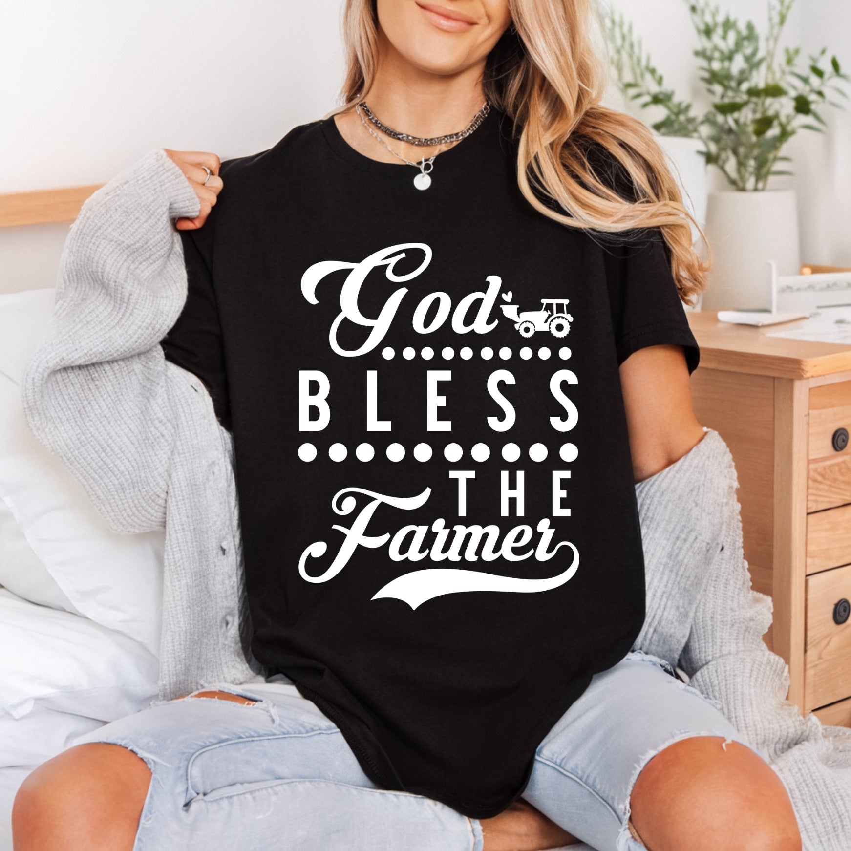 God Bless Farmer Farm Faith Blessed Ready to Press DTF Transfer for Dtf