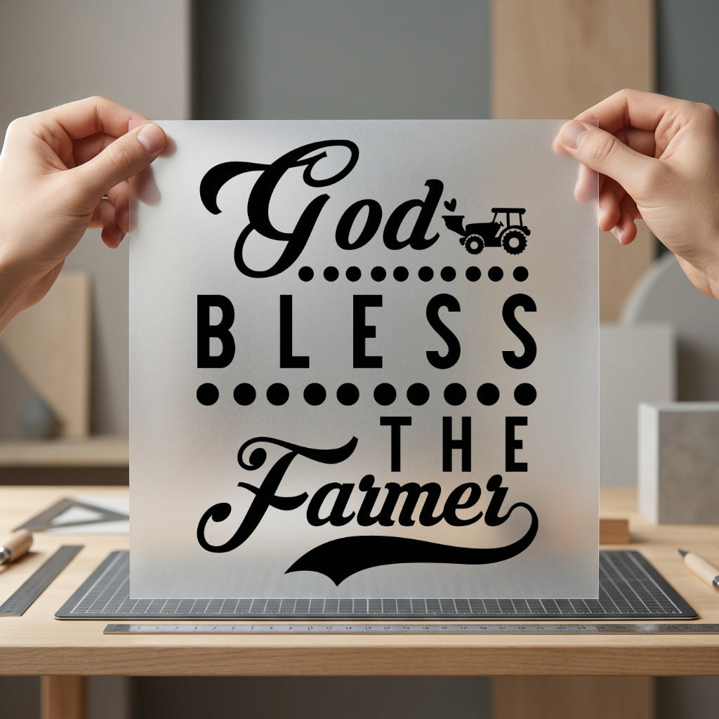 God Bless Farmer Farm Faith Blessed Ready to Press DTF Transfer for Dtf