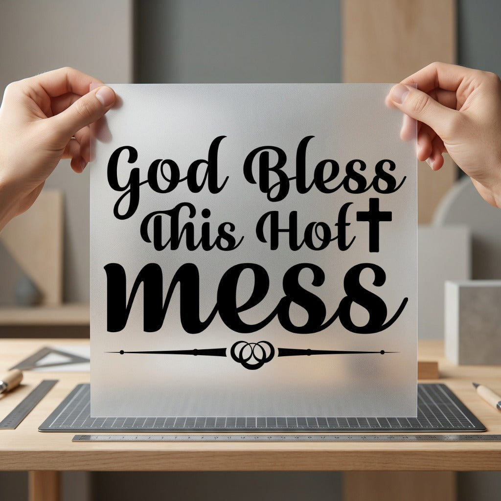 God Bless Hot Mess Christian Faith Ready to Press DTF Transfer for Dtf