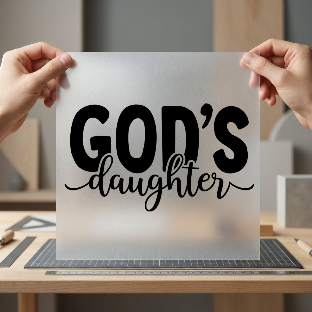God Daughter Script Faith-based Christian Faith Ready to Press DTF Transfer for Dtf