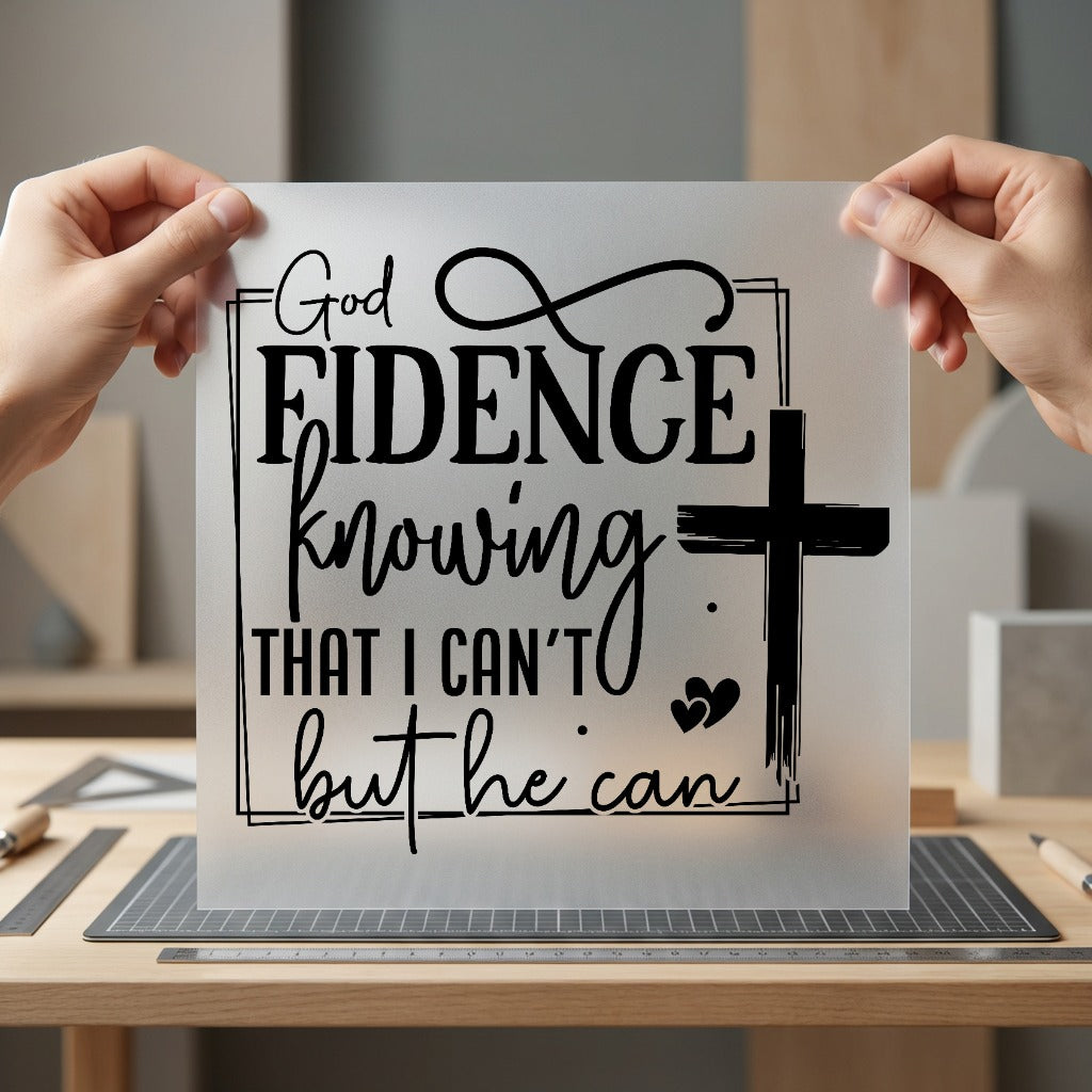 God Fidence Knowing Faith-inspired Christian Faith Ready to Press DTF Transfer for Dtf