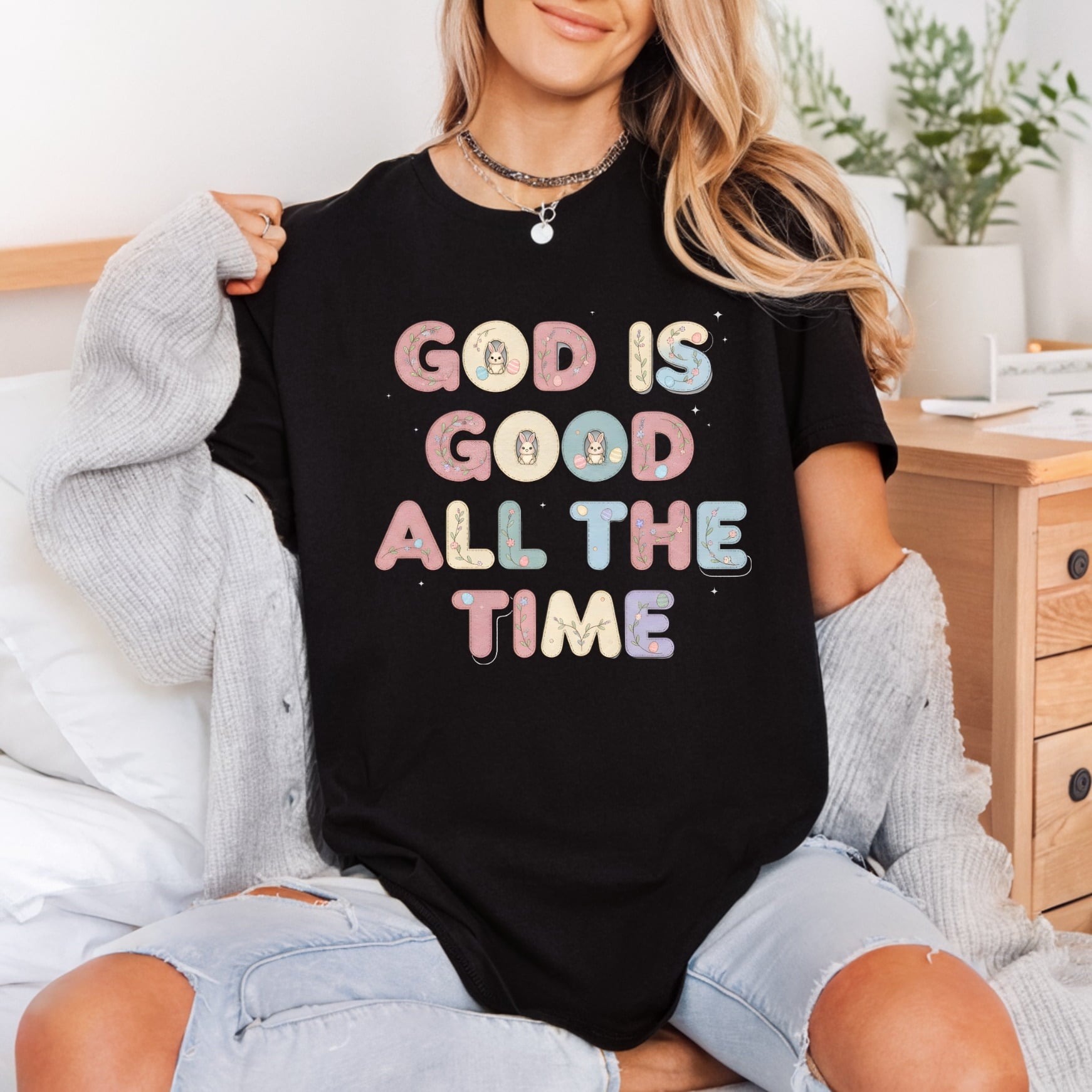 God Good All Time Christian Faith Ready to Press DTF Transfer for Dtf
