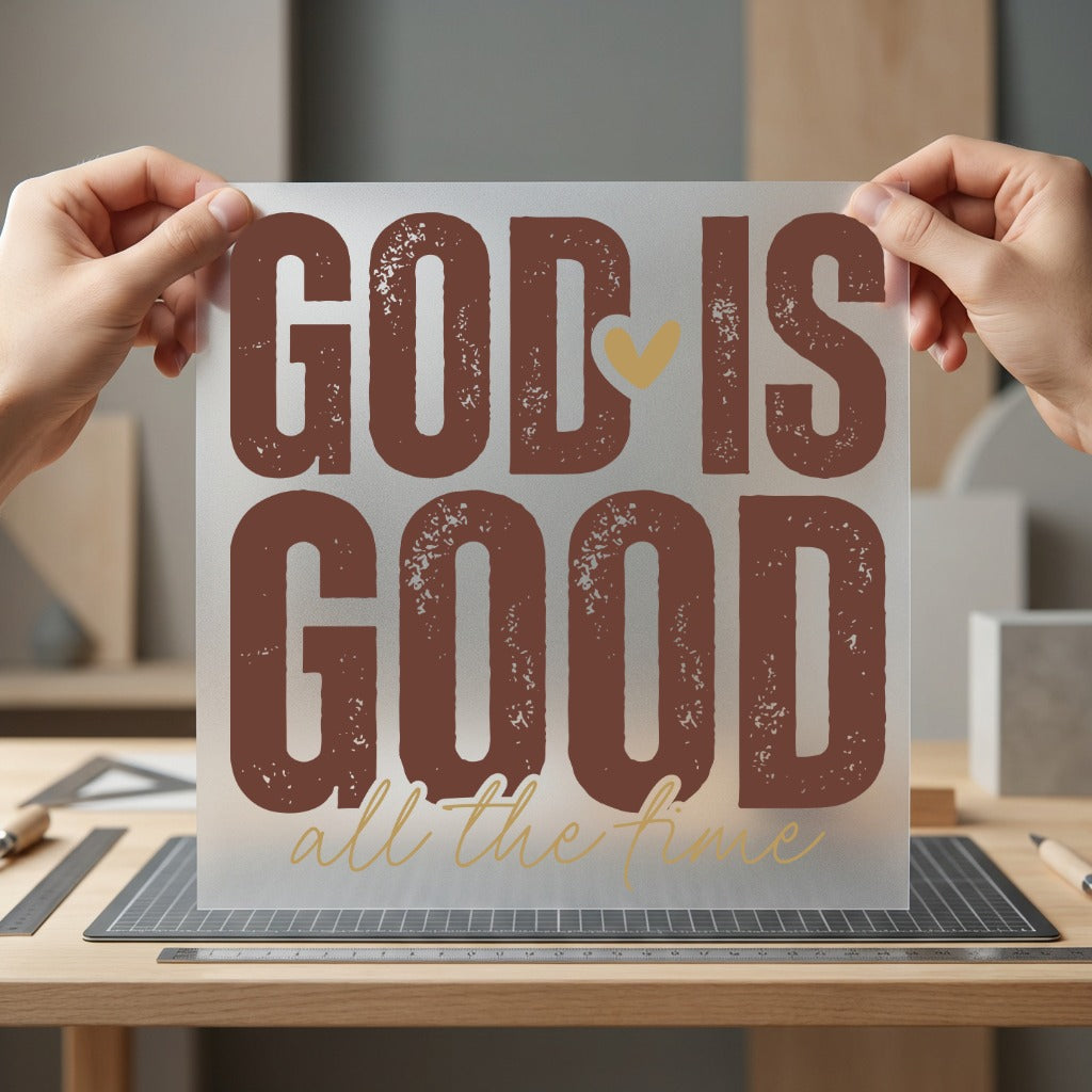God Good All Time Christian Faith Ready to Press DTF Transfer for Dtf