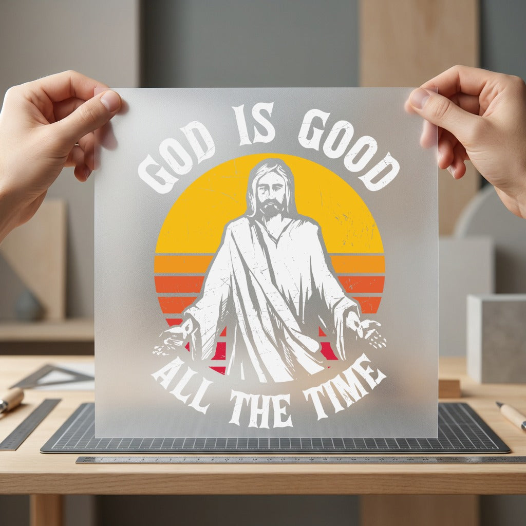 God Good All Time Christian Faith Ready to Press DTF Transfer for Dtf