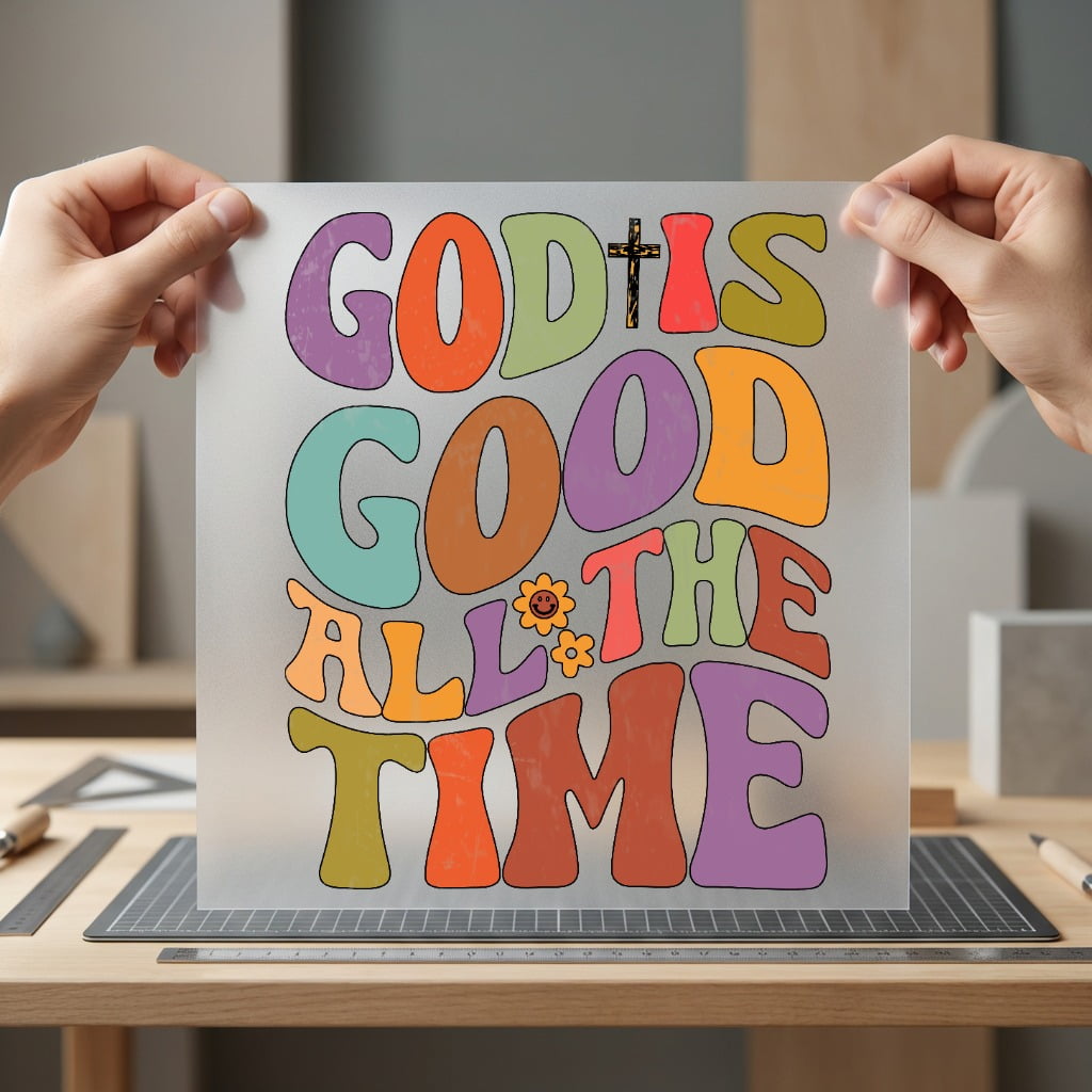 God Good All Time Christian Faith Ready to Press DTF Transfer for Dtf