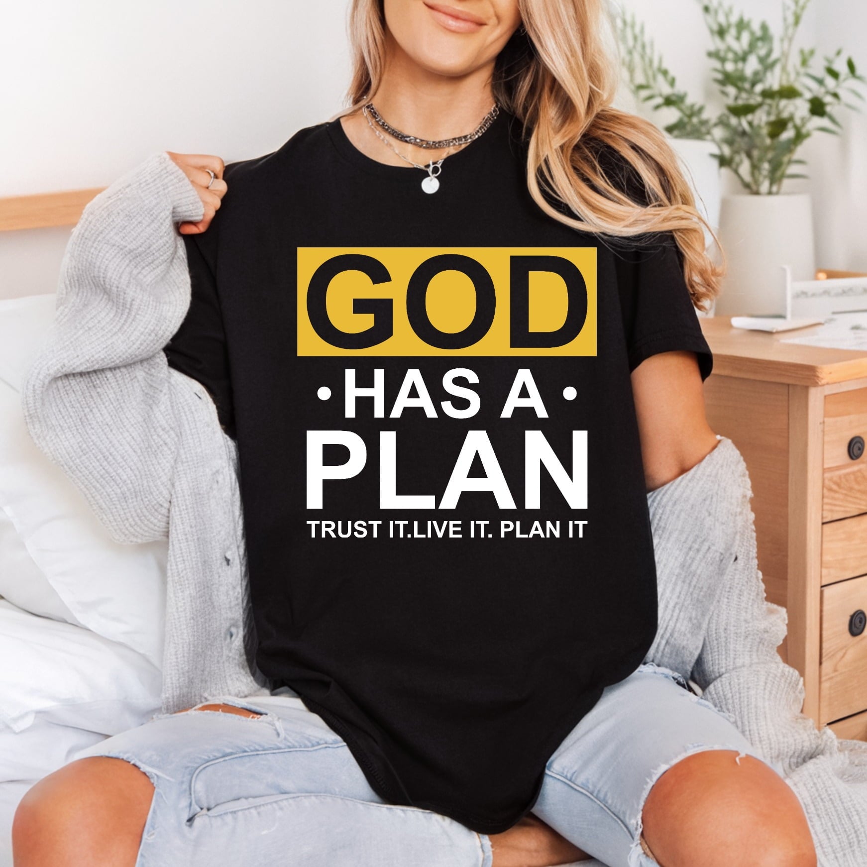 God Has Plan Inspirational Christian Faith Ready to Press DTF Transfer for Dtf