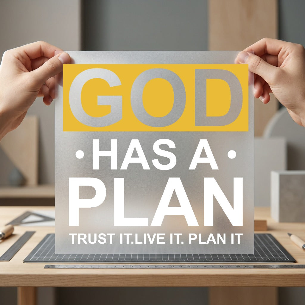 God Has Plan Inspirational Christian Faith Ready to Press DTF Transfer for Dtf