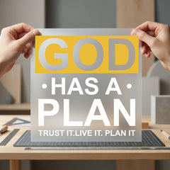 God Has Plan Inspirational Christian Faith Ready to Press DTF Transfer for Dtf