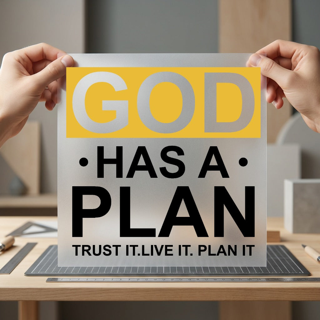 God Has Plan Inspirational Christian Faith Ready to Press DTF Transfer for Dtf