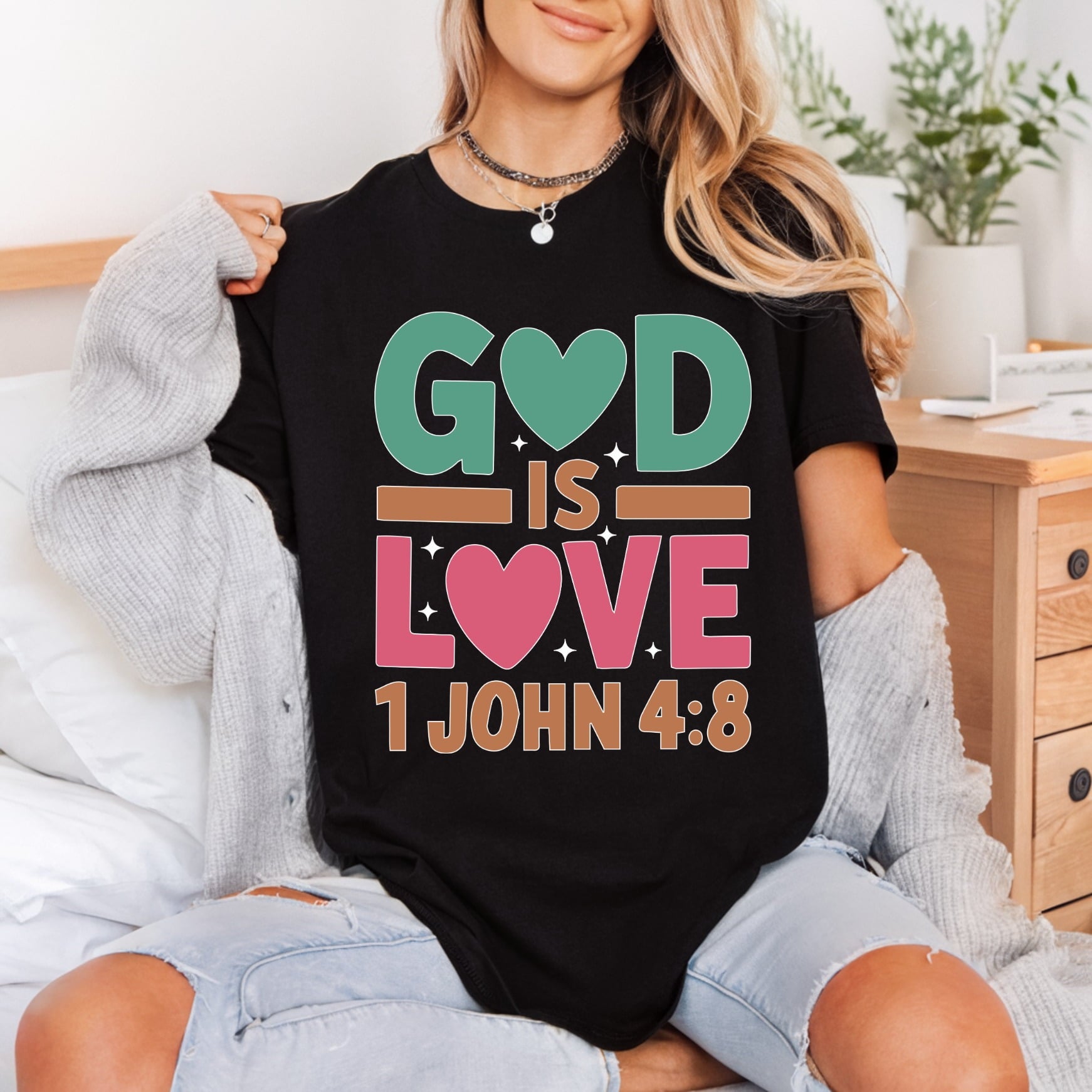 God Love John Retro Christian Faith Ready to Press DTF Transfer for Dtf