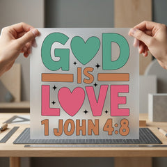 God Love John Retro Christian Faith Ready to Press DTF Transfer for Dtf