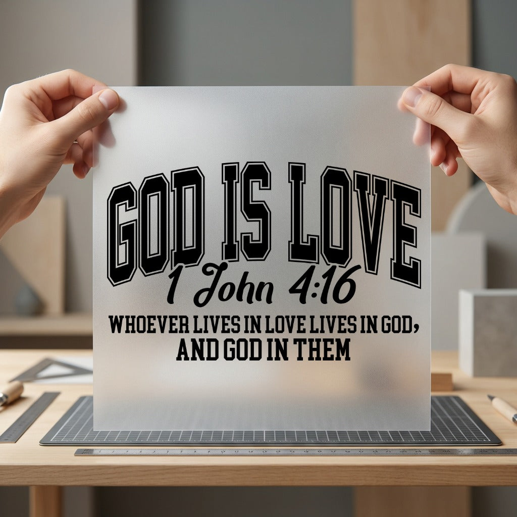 God Love John Scripture Christian Faith Ready to Press DTF Transfer for Dtf
