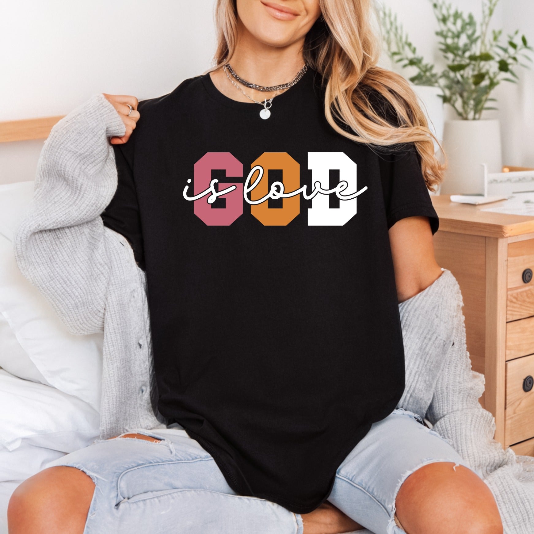 God Love Retro Script Christian Faith Ready to Press DTF Transfer for Dtf