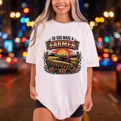 God Made Farmer Sunset Faith Usa Ready to Press DTF Transfer for Dtf