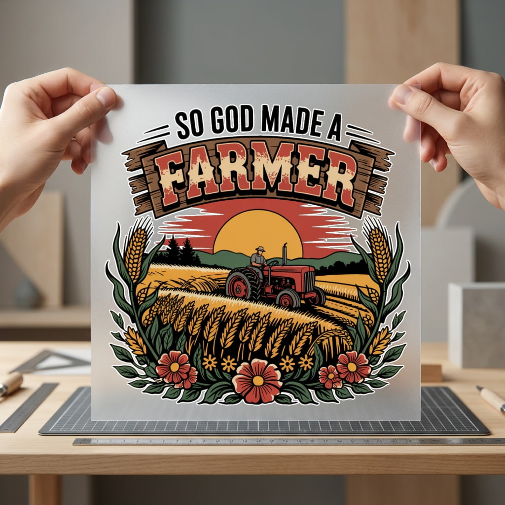 God Made Farmer Sunset Faith Usa Ready to Press DTF Transfer for Dtf