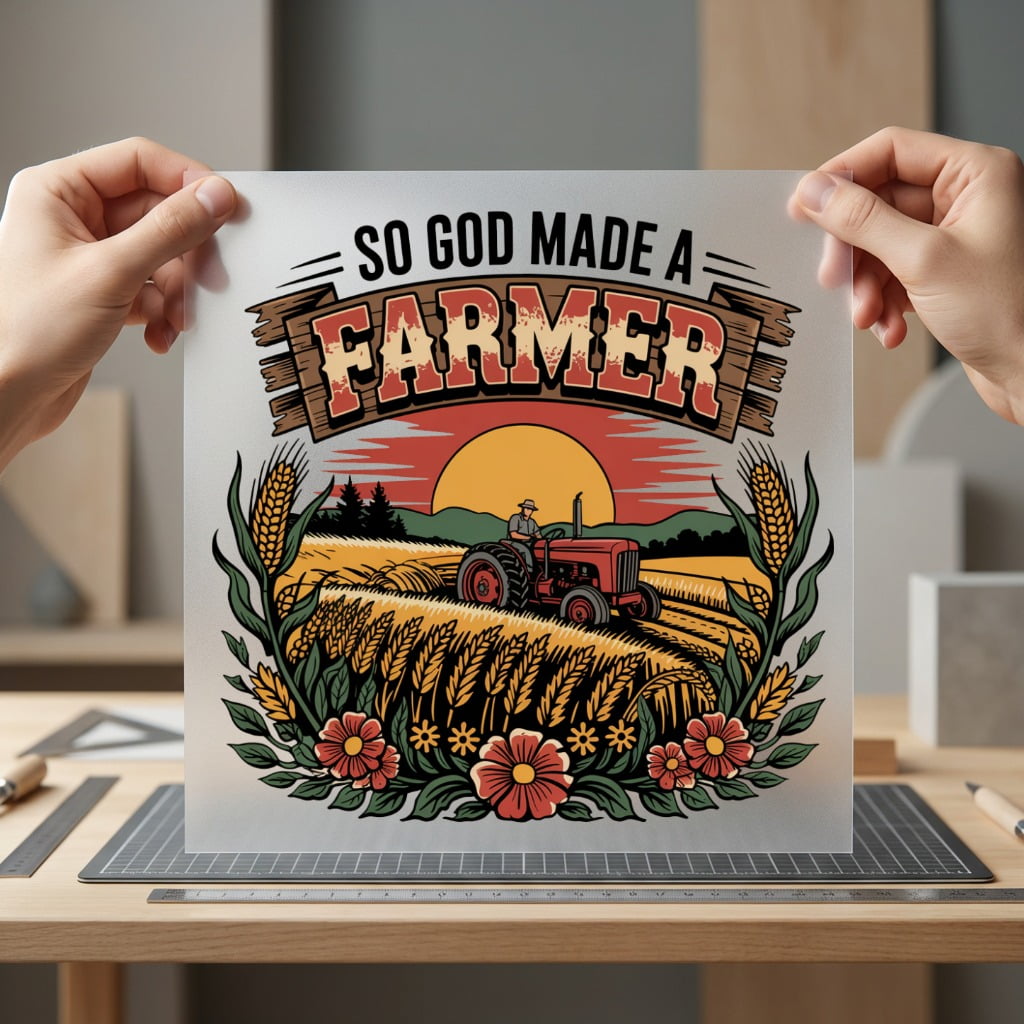 God Made Farmer Sunset Faith Usa Ready to Press DTF Transfer for Dtf