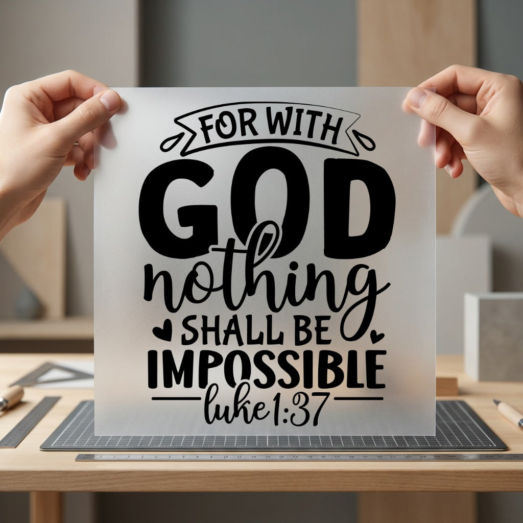 God Nothing Shall Impossible Christian Faith Ready to Press DTF Transfer for Dtf