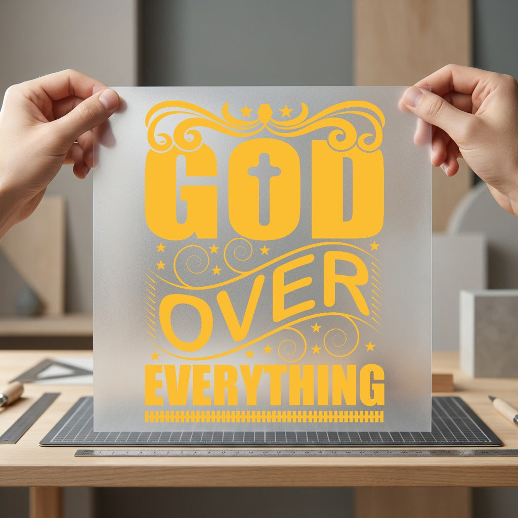 God Over Everything Faith-inspired Christian Faith Ready to Press DTF Transfer for Dtf