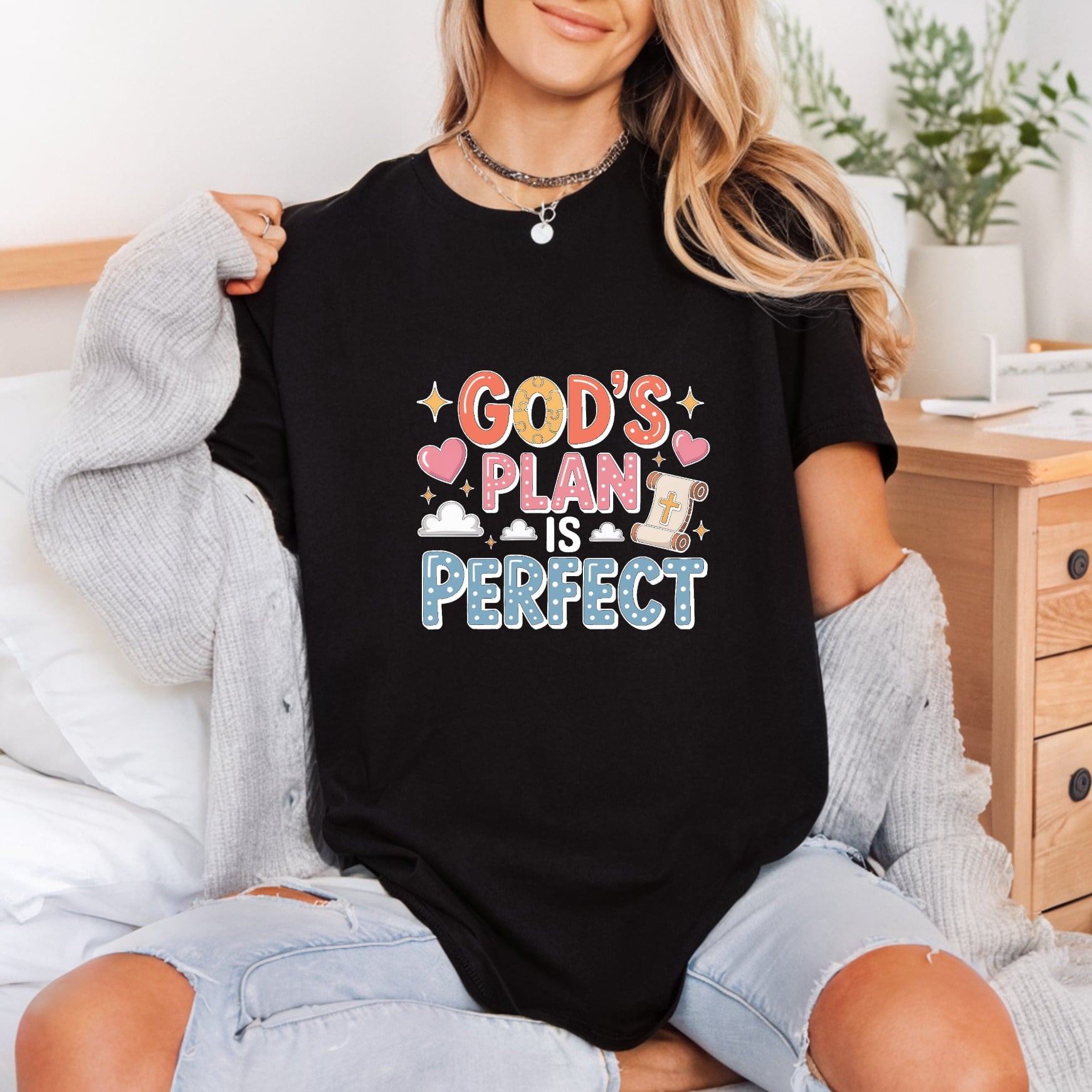 God Plan Perfect Christian Christian Faith Ready to Press DTF Transfer for Dtf