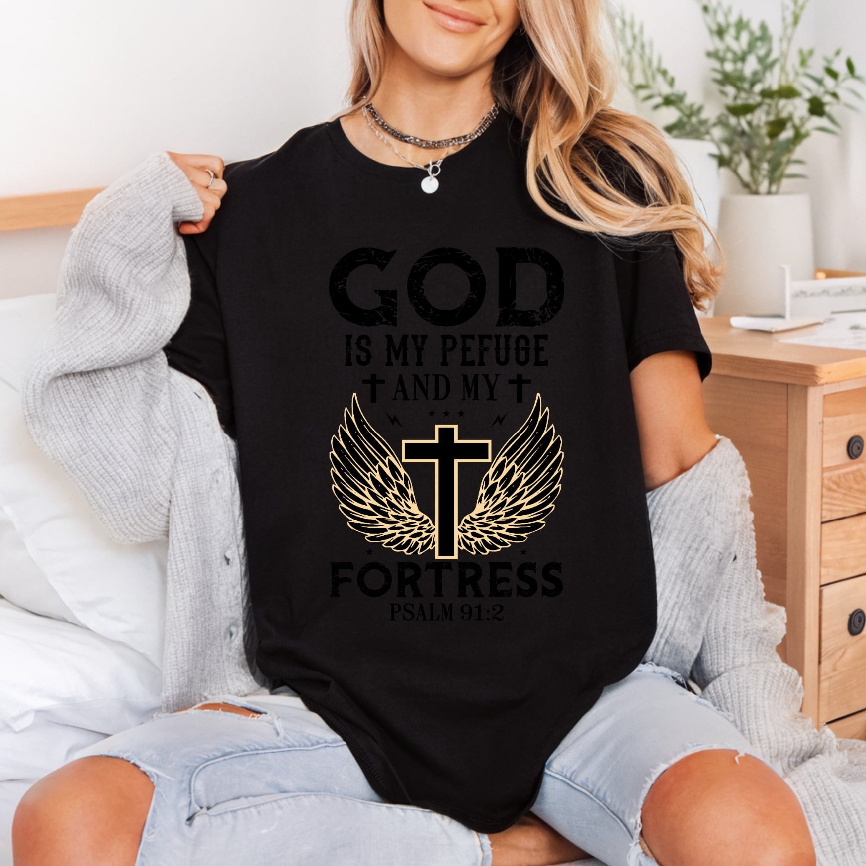 God Refuge Fortress Faith Christian Faith Ready to Press DTF Transfer for Dtf