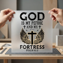 God Refuge Fortress Faith Christian Faith Ready to Press DTF Transfer for Dtf