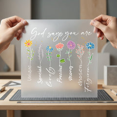 God Says You Flowers Christian Faith Ready to Press DTF Transfer for Dtf