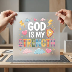 God Strength Faith-inspired Diy Christian Faith Ready to Press DTF Transfer for Dtf