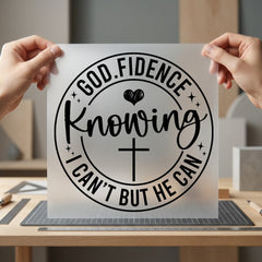 Godfidence Knowing Christian Diy Christian Faith Ready to Press DTF Transfer for Dtf