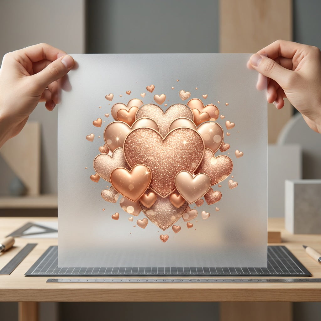 Golden Glitter Hearts Romantic Valentine Aesthetic Ready to Press DTF Transfer for Dtf