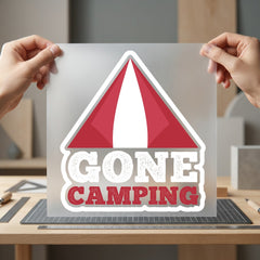 Gone Camping Tent Retro Vintage Retro Ready to Press DTF Transfer for Dtf