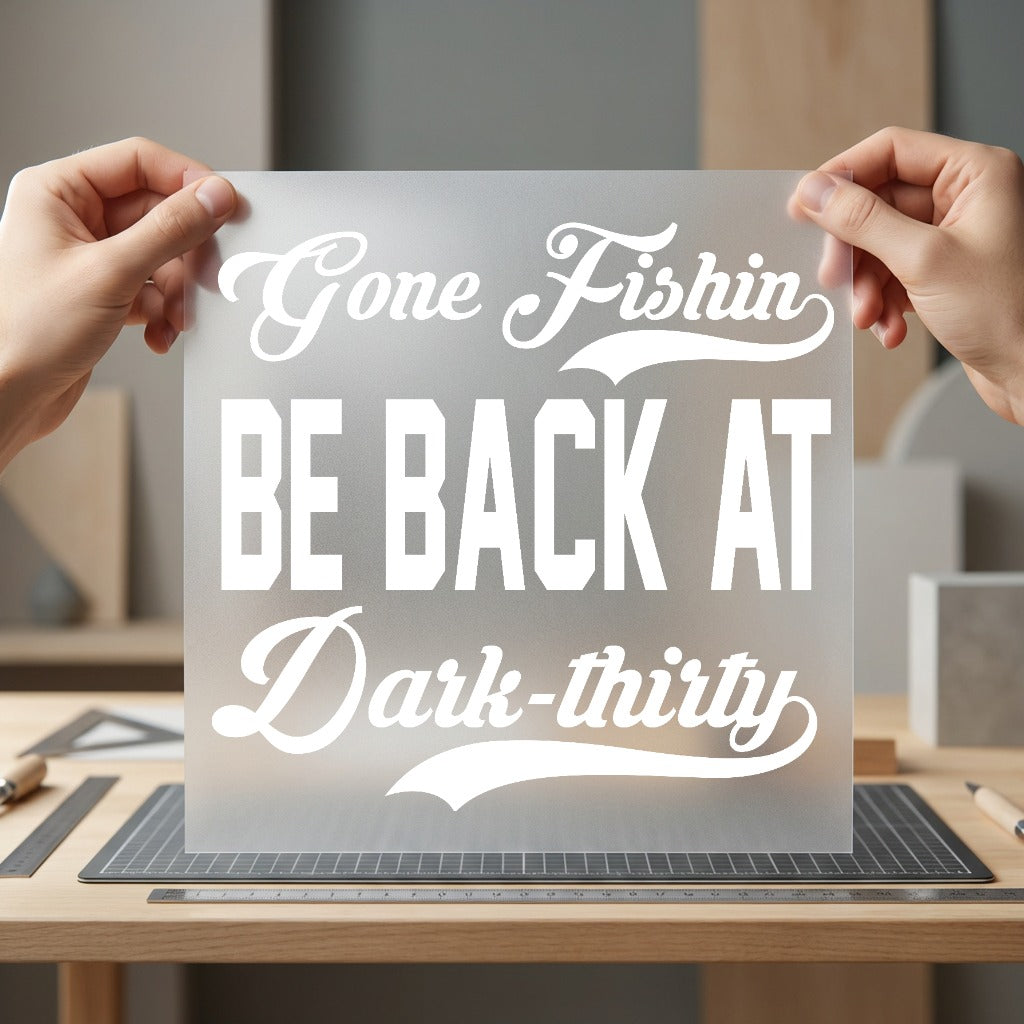 Gone Fishin Back Retro Dad Funny Ready to Press DTF Transfer for Dtf