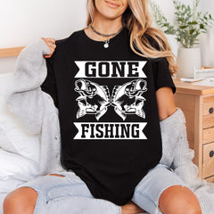 Gone Fishing Bass Retro Vintage Retro Ready to Press DTF Transfer for Dtf