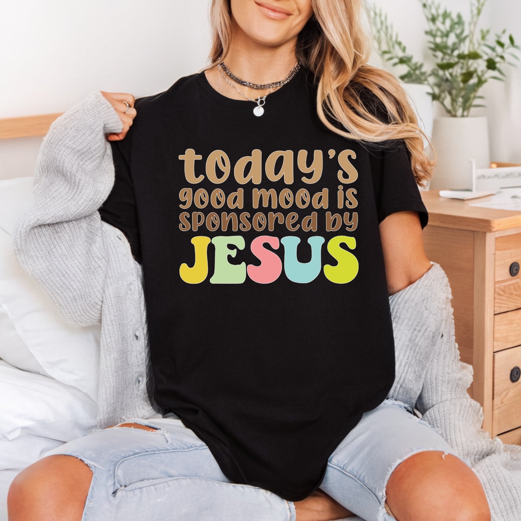 Good Mood Jesus Retro Christian Faith Ready to Press DTF Transfer for Dtf