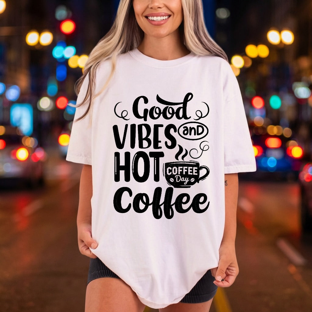 Good Vibes Hot Coffee Cozy Season Collection Positive Vibes Collection Ready to Press DTF Transfer for Dtf