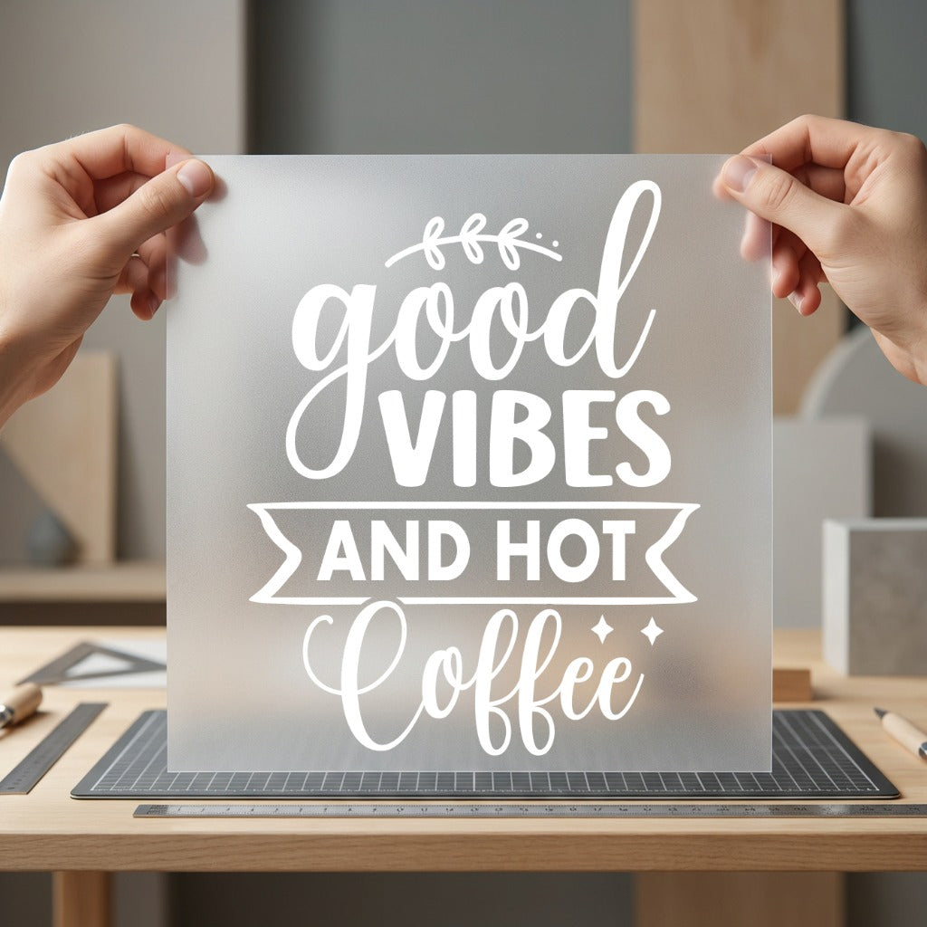 Good Vibes Hot Coffee Food & Drink Culture Collection Coffee & Cozy Collection Ready to Press DTF Transfer for Dtf