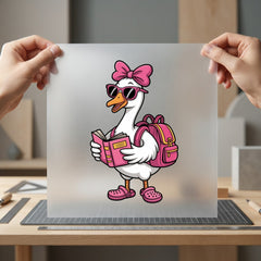 Goose Book Backpack Animal Funny Ready to Press DTF Transfer for Dtf