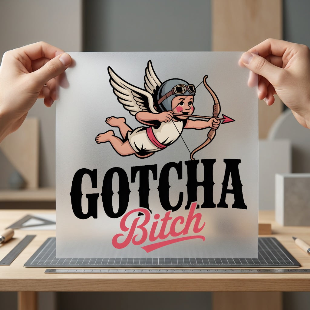 Gotcha Bitch Cupid Retro Valentine Funny Ready to Press DTF Transfer for Dtf