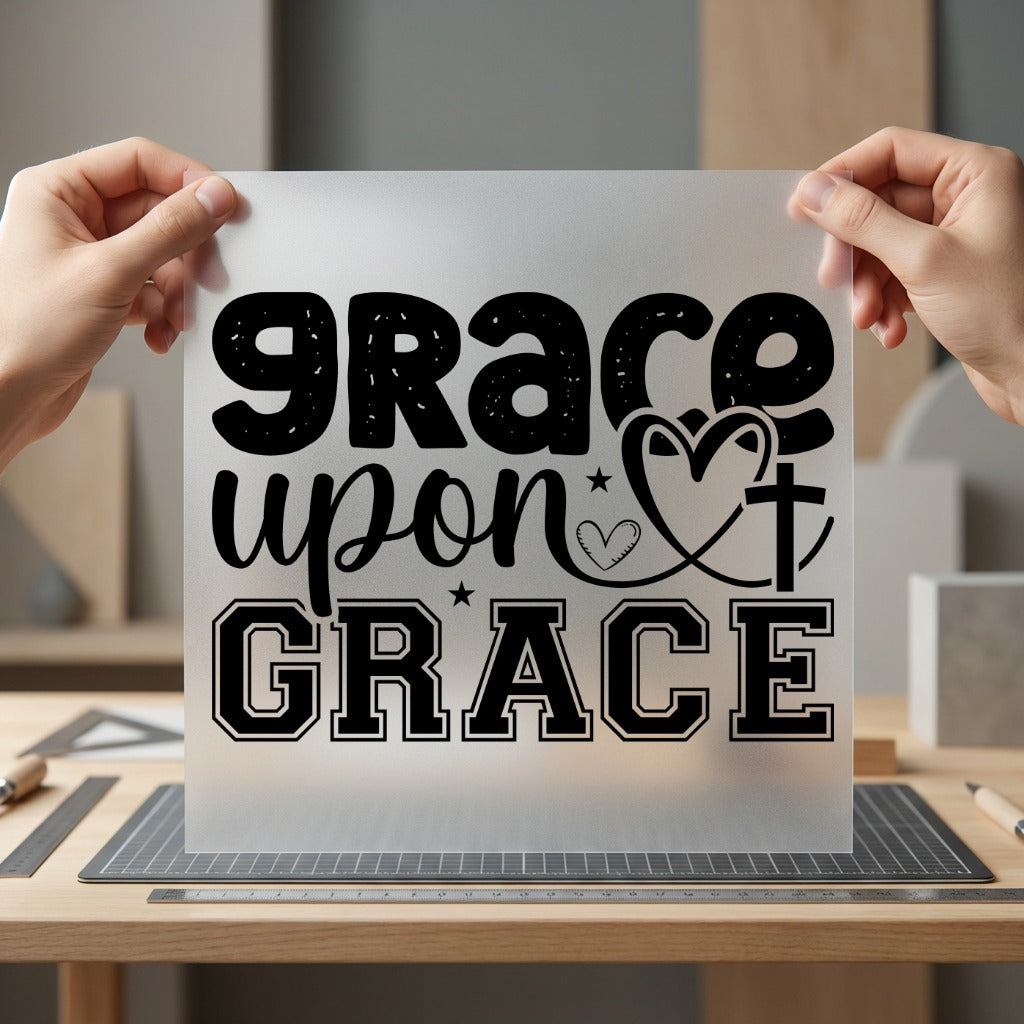 Grace Upon Faith Diy Christian Faith Ready to Press DTF Transfer for Dtf
