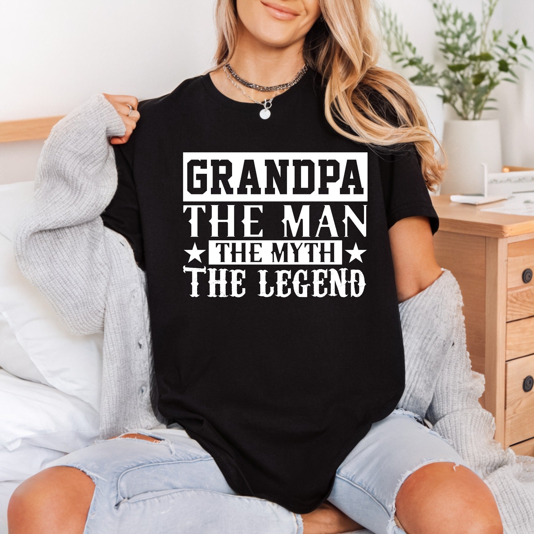 Grandpa Man Myth Legend Grandpa Vintage Ready to Press DTF Transfer for Dtf